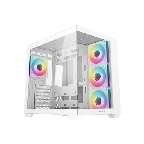 Case Deepcool CG530 Gaming RGB Blanco con Panel de Vidrio y 4 Ventiladores incluidos
