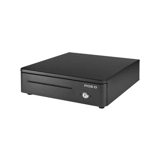 Gaveta de Dinero POS-D Cash 330 Medium Negro, 4 Divisiones para Billetes y 8 para Monedas