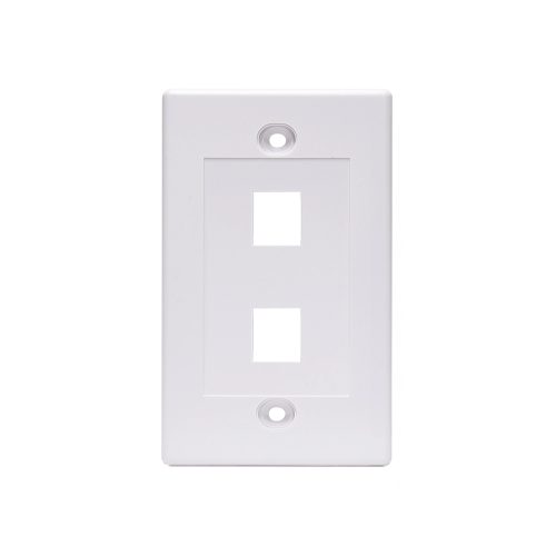 Placa Ejecutiva Vertical Dixon Blanca con 2 Puertos - Diseño Moderno para Instalaciones Elegantes