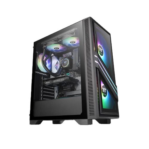 Caja Thermaltake Versa T35 TG con Paneles de Vidrio, Ventilador y Fuente de 600W, Ideal para Gaming