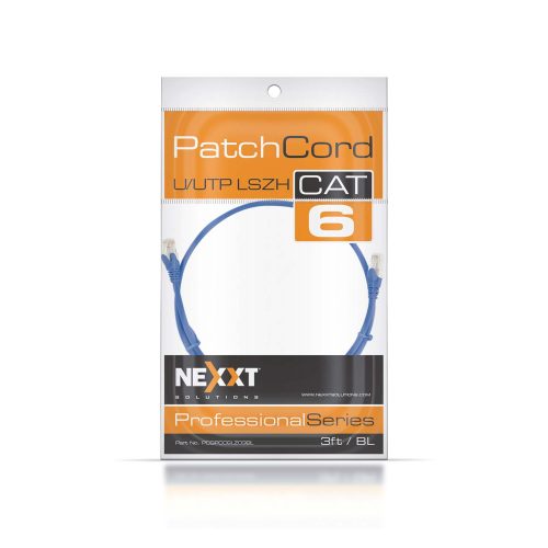 Cable de parche Nexxt Solutions UTP Cat.6A 3ft azul LSZH alta velocidad