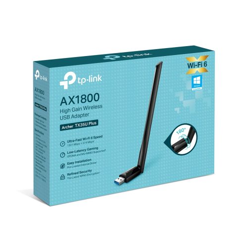 TP-Link Archer TX35U Plus Adaptador WiFi AX1800 Doble Banda USB 3.0 Compatible con Windows y Mac