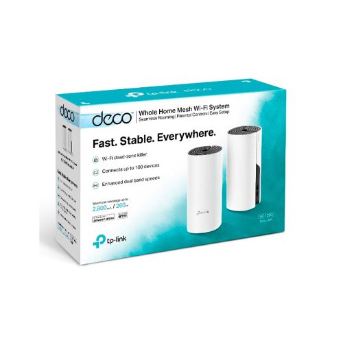 TP-LINK Deco E4 Sistema Wi-Fi Malla Doble Banda Hasta 2800 Pies Cuadrados Wi-Fi 5 2 Enrutadores