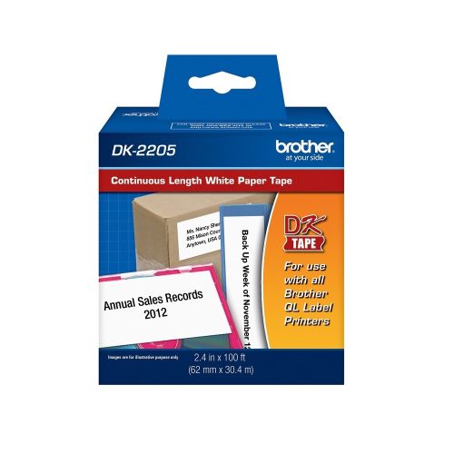 Etiqueta Autoadhesiva de Papel Brother DK2205 2-3/7 Pulgadas Color Negativo Especial