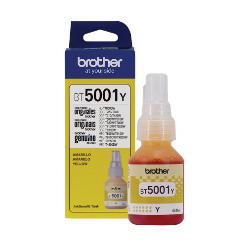 Tinta Brother BT5001Y amarilla para DCP-T300W/500W/700W