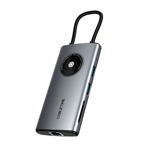 Docking Station CABLETIME CB92G 8in1 USB-C con conectividad HDMI y USB