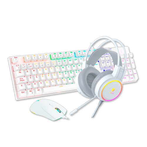 Teclado Mouse Auricular Gaming ANTRYX GC-3100 X3 SW Red RGB Mecánico Color Blanco